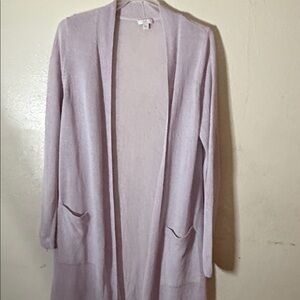 J. Jill Soft Purple long linen blend  Women's Cardigan sweater
